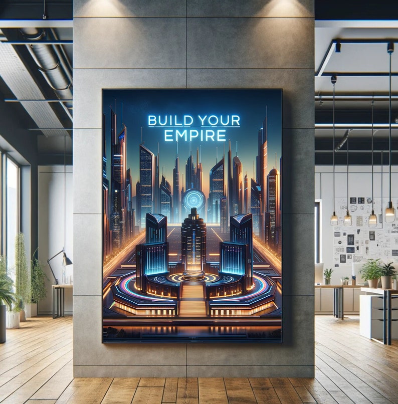 Build an Empire Motivational Wall Art Office Wall Decor Millionaire