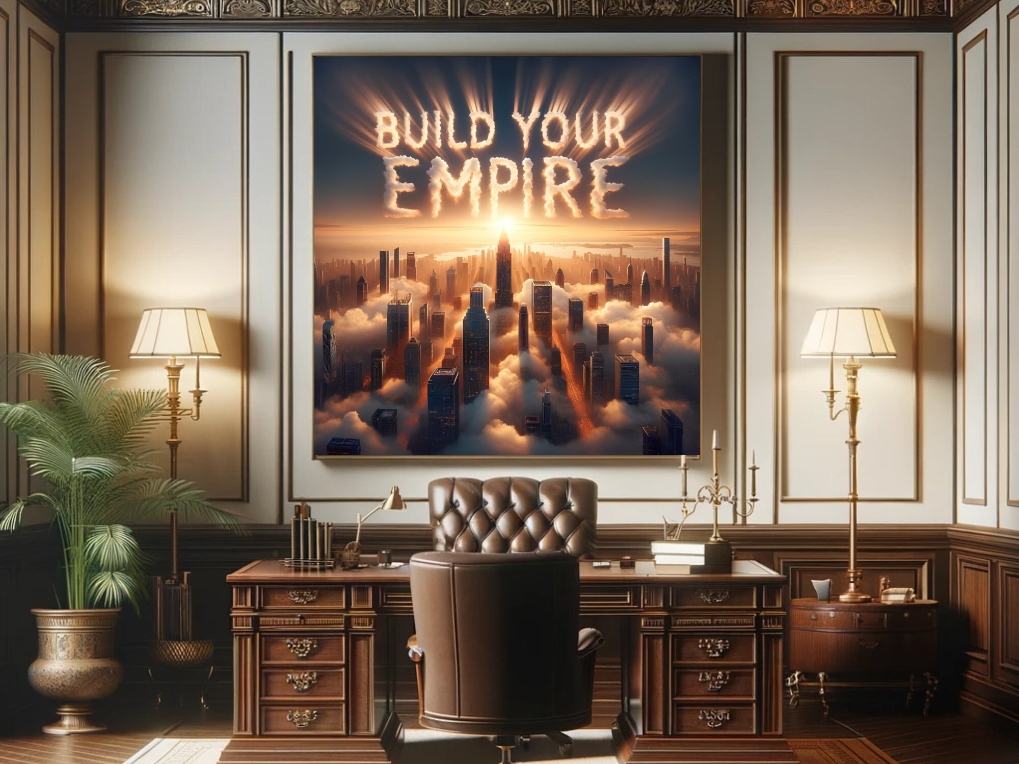 Build an Empire Motivational Wall Art Office Wall Decor Millionaire