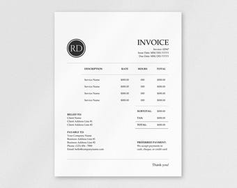 Minimal Invoice Template 1.4 | CANVA Editable | Small Business Billing ...