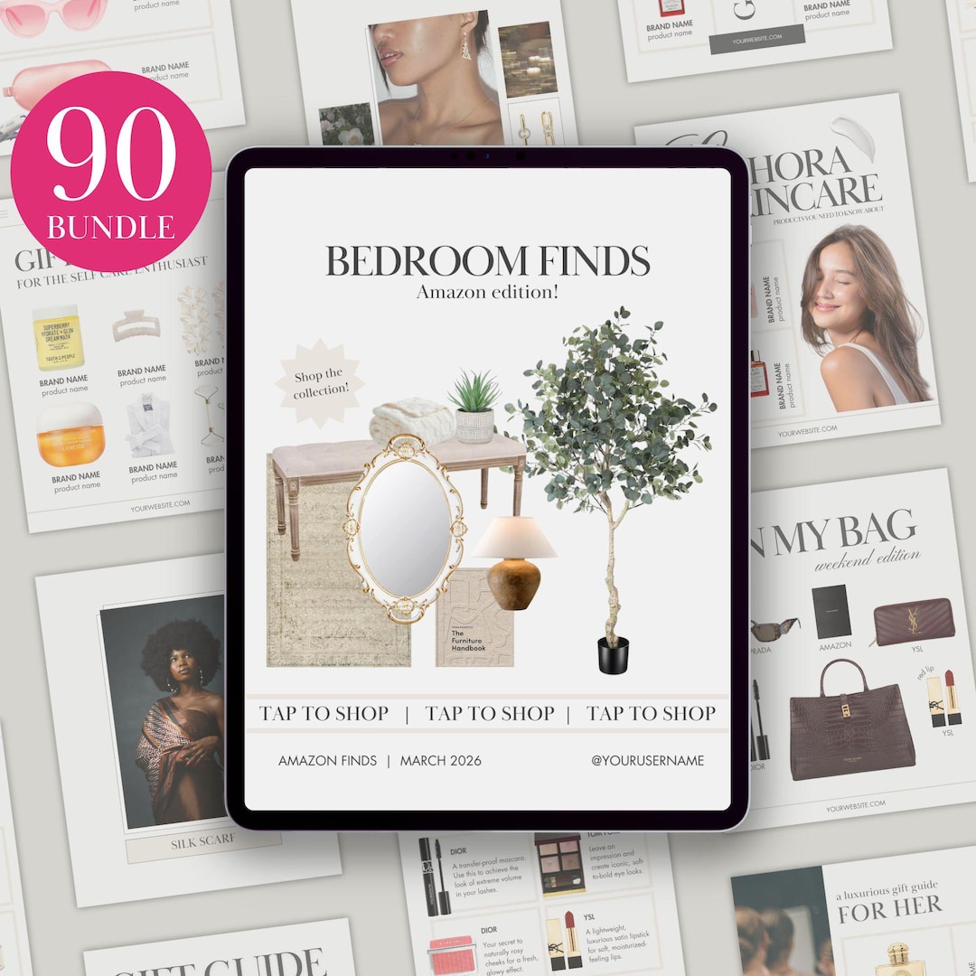 BUNDLE of 90 Editable Canva LTK Instagram Template, Gift Guide, Home ...