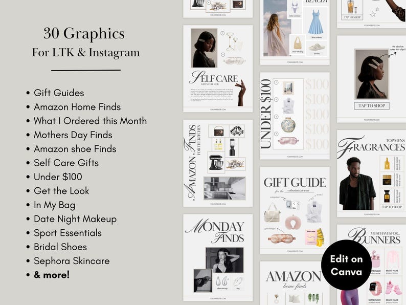 30 Editable Canva LTK Instagram Template, LTK Template, LTK Fashion ...