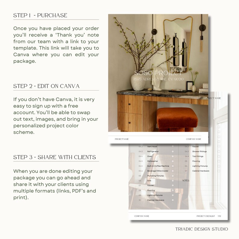 Interior Design Template Bundle for Canva I Meet the Team, Proposal ...