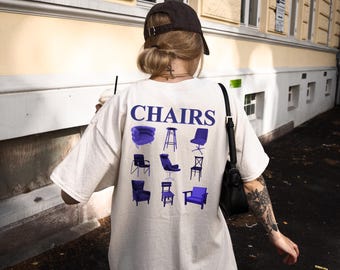 Urban Streetwear T-shirt: Bold Backprint Chairs Design, Heavy Cotton, Classic Fit, Ethically Sourced