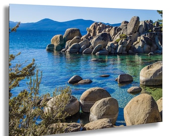 Ensenada de Sand Harbor en el lago Tahoe, impresión fotográfica: Nevada - Paisaje de montaña