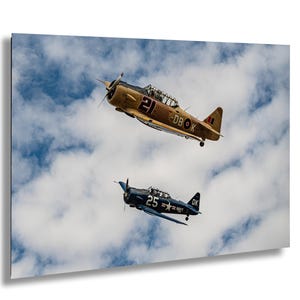 Vintage Military Aircraft Print: Navy & RAF Warbird Flyby