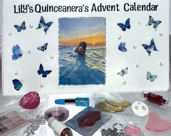 Advent calendar for 15, 16, 17, 18, 19, 20 & 21 Birthday. Filled with gifts, sweet 16, quinceanera. Birthday advent calendar. Birthday gift