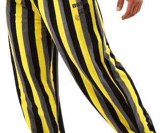 BIG SM SPORTSWEAR musclewear pantaloni sportivi da uomo, pantaloni da jogging, pantaloni da allenamento, pantaloni body, bodybuilding, pantaloni fitness per sollevamento pesi, giallo 1339-pnt