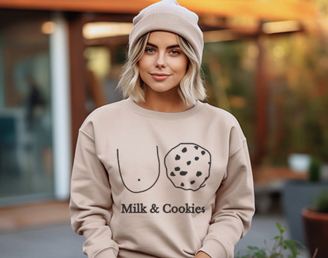 Milk & Cookies Custom Sweatshirt, New Mom Gift, Funny Breastfeeding