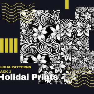 Aloha Pattern Pack 1 (24 images), Plumeria Background, Digital Print, Digital Art, Digital Paper, Seamless Pattern, Commercial Use