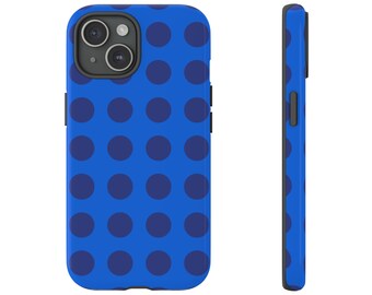 Niebieskie, wytrzymałe etui w kropki