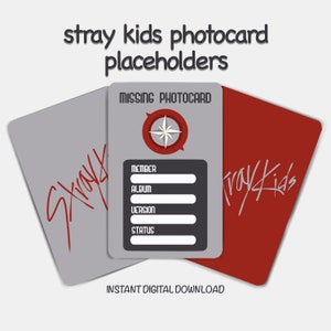 Stray Kids photocard placeholder | digital download/printable | kpop collecting supplies