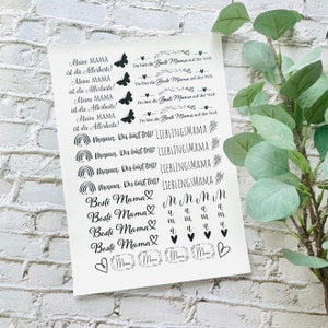 Candle tattoos best mom // candle foil // gift mother // DIN A4 candle stickers