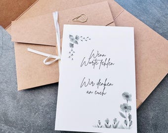 Mourning card / condolence card / expression of sympathy / funeral gift / condolence card