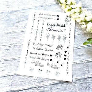 Candle tattoos personalized mourning // candle foil sympathy // gift // DIN A4 candle sticker