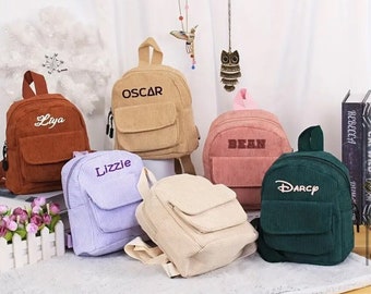 Personalized embroidered backpack, kids backpack personalized, custom name backpack, embroidered backpack adult, Corduroy Backpack kids