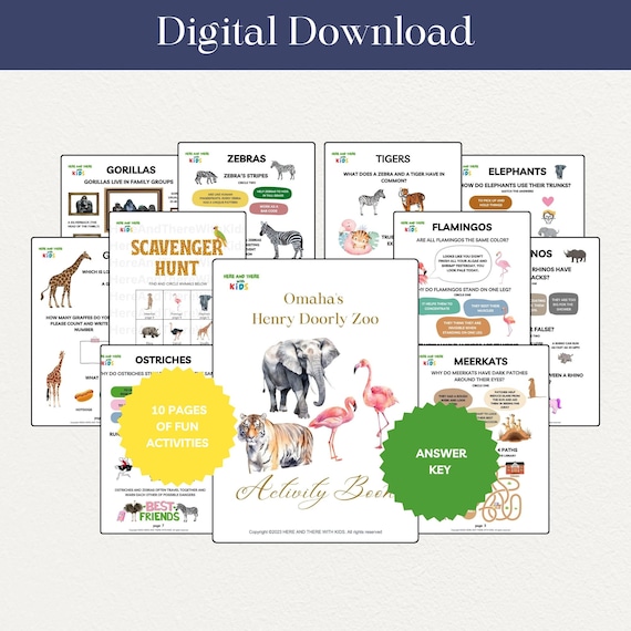 Omaha's Henry Doorly Zoo Activity Book, Zoo Field Trip Book, Kids