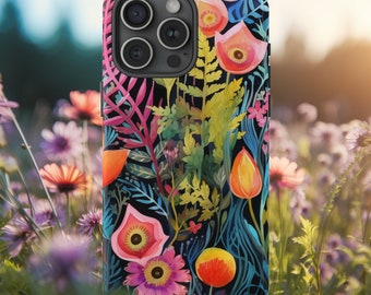 Floral Phone Case: 3D Embroidered Flower Arrangement