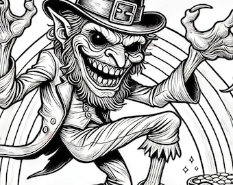 Gruseliger Kobold zum Ausmalen