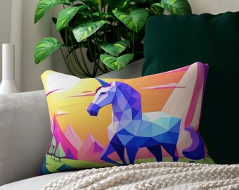 Unicorn home decor Unicorn throw rectangular pillow case Bed Pillow Kids home decor  spun-polyester lumbar pillow cushion Unicorn theme