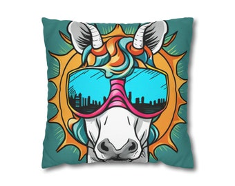 Horse in shades, sunglasses animals, ridding lovers, horse mom dad cushion cover Spun Polyester Square Pillow Case