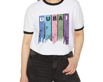 Dubai Visit Travel souvenir Unisex Cotton Ringer T-Shirt beat the heat, light shirt t-shirt for Him Her graphic tee