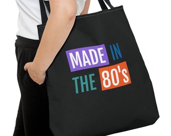 Made in the 80's MileStone Birthday, Happy 40th, Tote for Her retro style with pride Beach bag