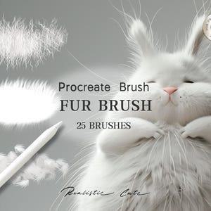 May include: A set of 25 Procreate fur brushes for creating realistic fur textures. The brushes are designed to create a variety of fur styles, from short and fluffy to long and flowing. The brushes are perfect for creating realistic animal fur, as well as for adding texture to other objects.