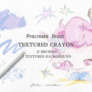 Textured Crayon Brush Set,Procreate Character Brushes, Coloring Brushes, iPad Brushes,Painting Kit for Procreate ,Digital Download