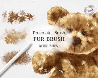 Procreate Fur Brush,Procreate Texture Brush,Quality Brushes for Realistic Plush Toy Illustrations, iPad Brushes, Digital Download