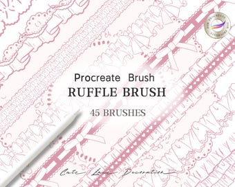 Procreate Ruffle Brushes Set,45 Pleats,Shirring,Smocking,Frills Brushes,Perfect for Fashion Design, Anime, Manga Drawing,Digital Download
