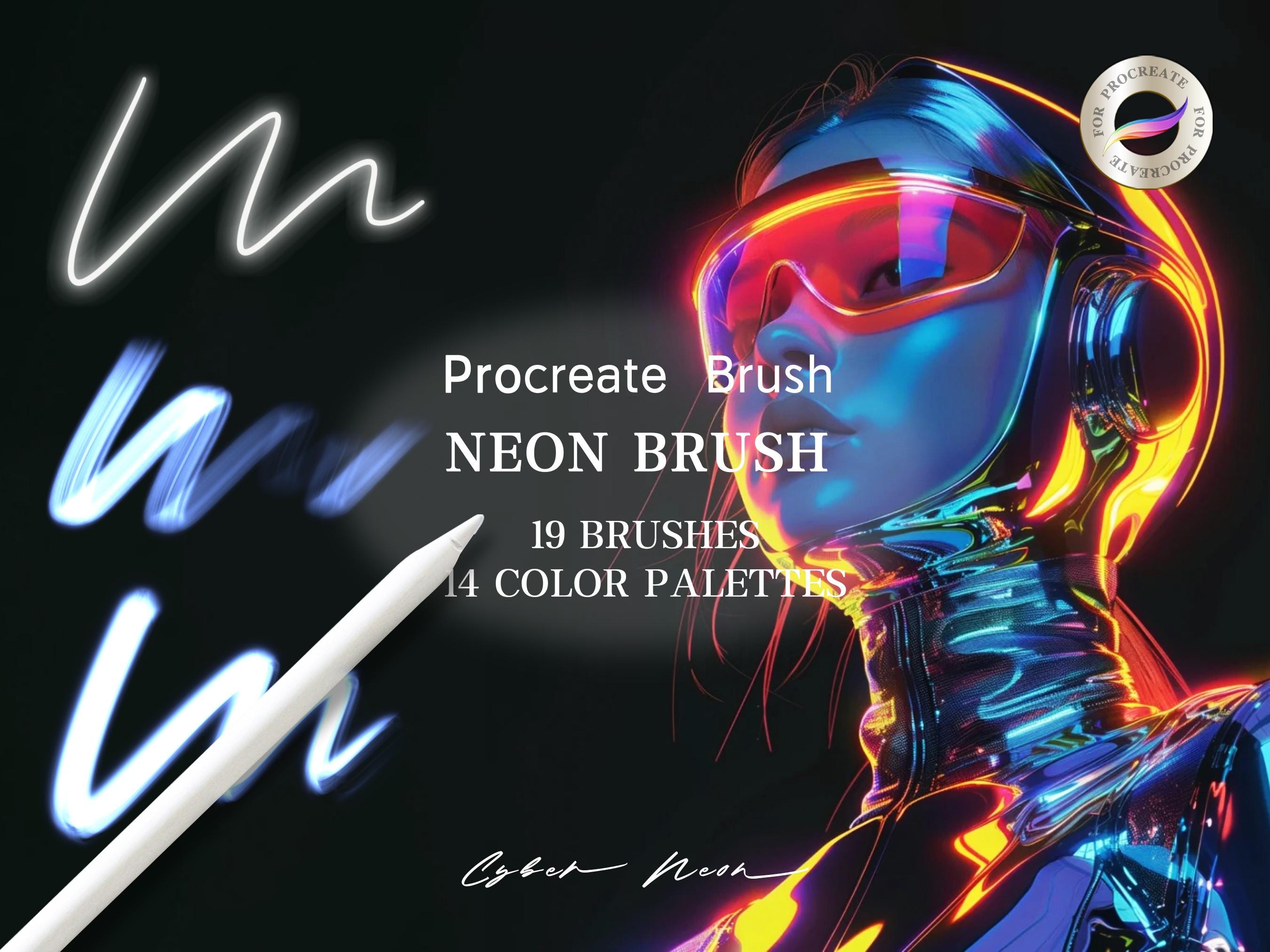 Neon Procreate Brush Set,cyberpunk Neon Brushes Set for Procreate,neon ...