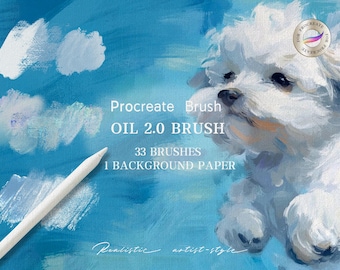 Oil Procreate Brushes,Oil Brushes,Painting Kit for Procreate, Impasto, Procreate brushes, Oil Canvas, Digital Download, Blending, Impasto