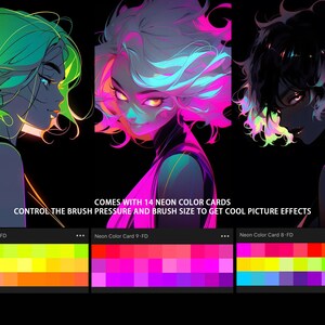 Neon Procreate Brush Set,cyberpunk Neon Brushes Set for Procreate,neon ...