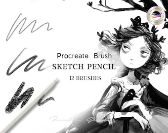 Sketch Brushes Procreate, iPad Brushes, Pen Charcoal Brushes,Sketch Brushset Procreate,Sketch Brushes, Hatching,Digital Download