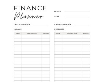 Monthly Budget Planner Finance Printable Planner Instant - Etsy