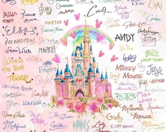 Envoltorio editable para vaso con el castillo de Magic Kingdom, autografiado