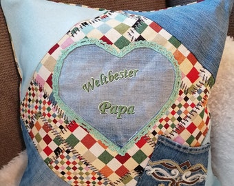 Decorative pillow World's Best Dad, cuddly pillow dad pillow, pillow cover
