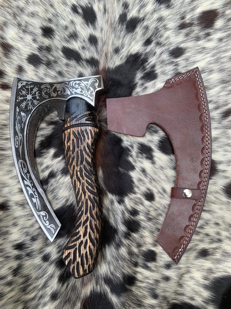 Viking-Style Ax Pizza Cutter - Artisan Crafted with J2 Steel Blade