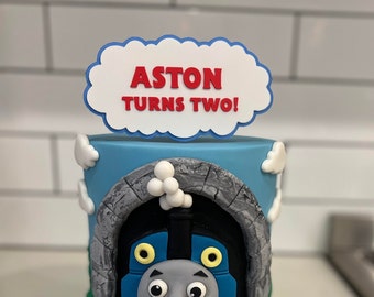 Custom Cake Topper, personalized cake topper, Birthday cake, celebration, Thomas the tank engine, kids cake topper, kids birthday party.