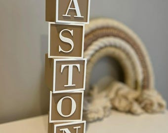 Custom 3D Printed Name Blocks – Nursery Decor, Baby Shower Gift
