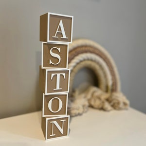 Bloques de nombre de bebé personalizados: nombre de bebé personalizado, decoración de guardería, baby shower, regalos para bebés recién nacidos, bloques para bebés, bloques con letras, dormitorio infantil