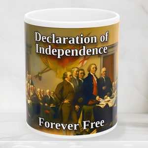 John Trumbull Declaration of Independence Mug 11 oz. United States American Political History, Educational School Teacher Gift Coffee Cup