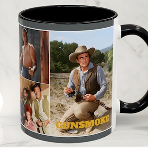 Gunsmoke Show, James Arness as Marshal Matt Dillon, Classic Retro Cowboy Western TV Television Series, Ceramic 11 oz Mug