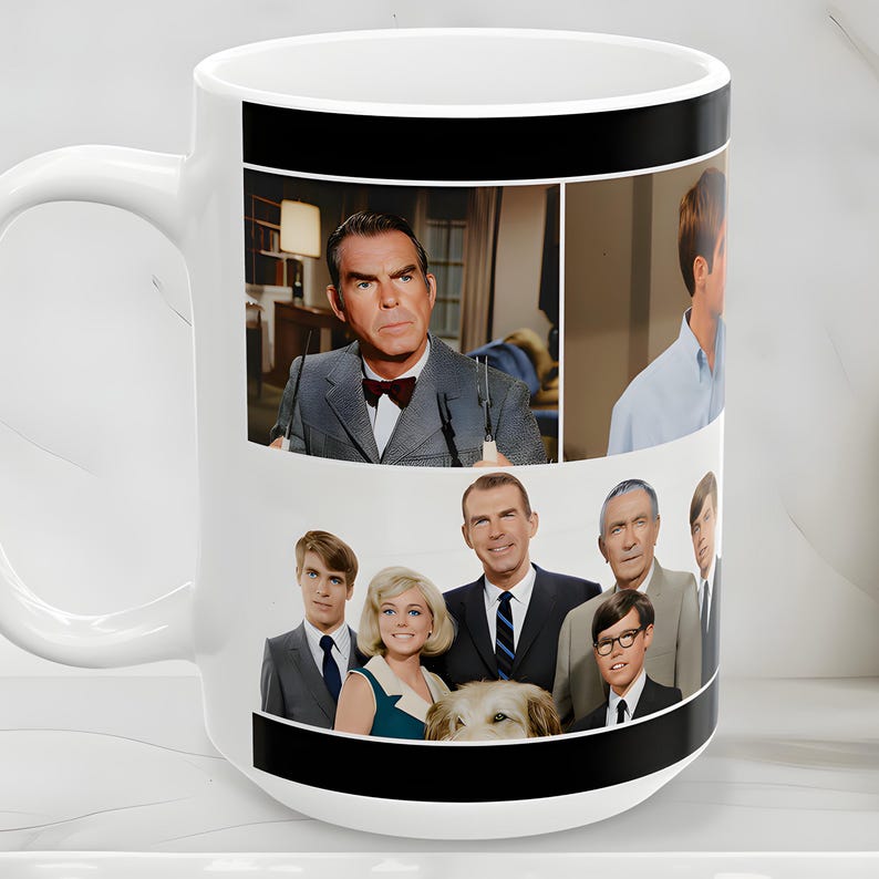 My Three Sons 1960s American Sitcom TV Show Mug, Fred MacMurray