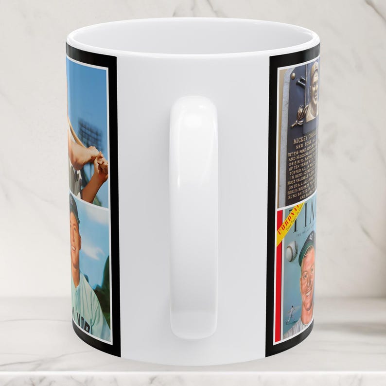 Mickey Mantle, 11 oz Mug, MLB Baseball Memorabilia, New York Yankees Sports Cup 1950s 1960s