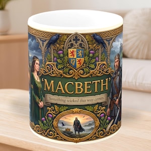 Something Wicked This Way Comes, Macbeth Mug, Shakespeare Literary Coffee Cup, Dark Academia Theatre Gift