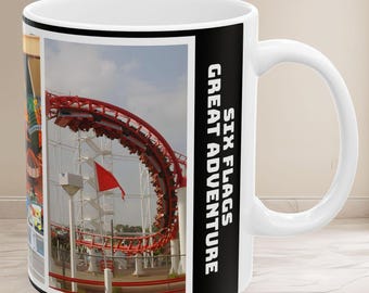 Six Flags Great Adventure Mug, Amusement Park Roller Coaster