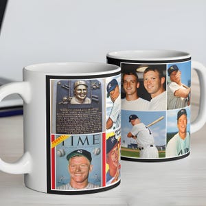Mickey Mantle, 11 oz Mug, MLB Baseball Memorabilia, New York Yankees Sports Cup 1950s 1960s