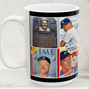 Mickey Mantle Mug, MLB Baseball Memorabilia, New York Yankees Sports Cup 1950s 1960s image 9