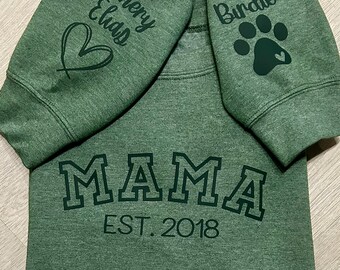 Personalized Mama Sweatshirt, Est., Children’s names, Customized mama sweatshirt, Nana, Grandma, Auntie, Papa, Grandpa Sweatshirt,